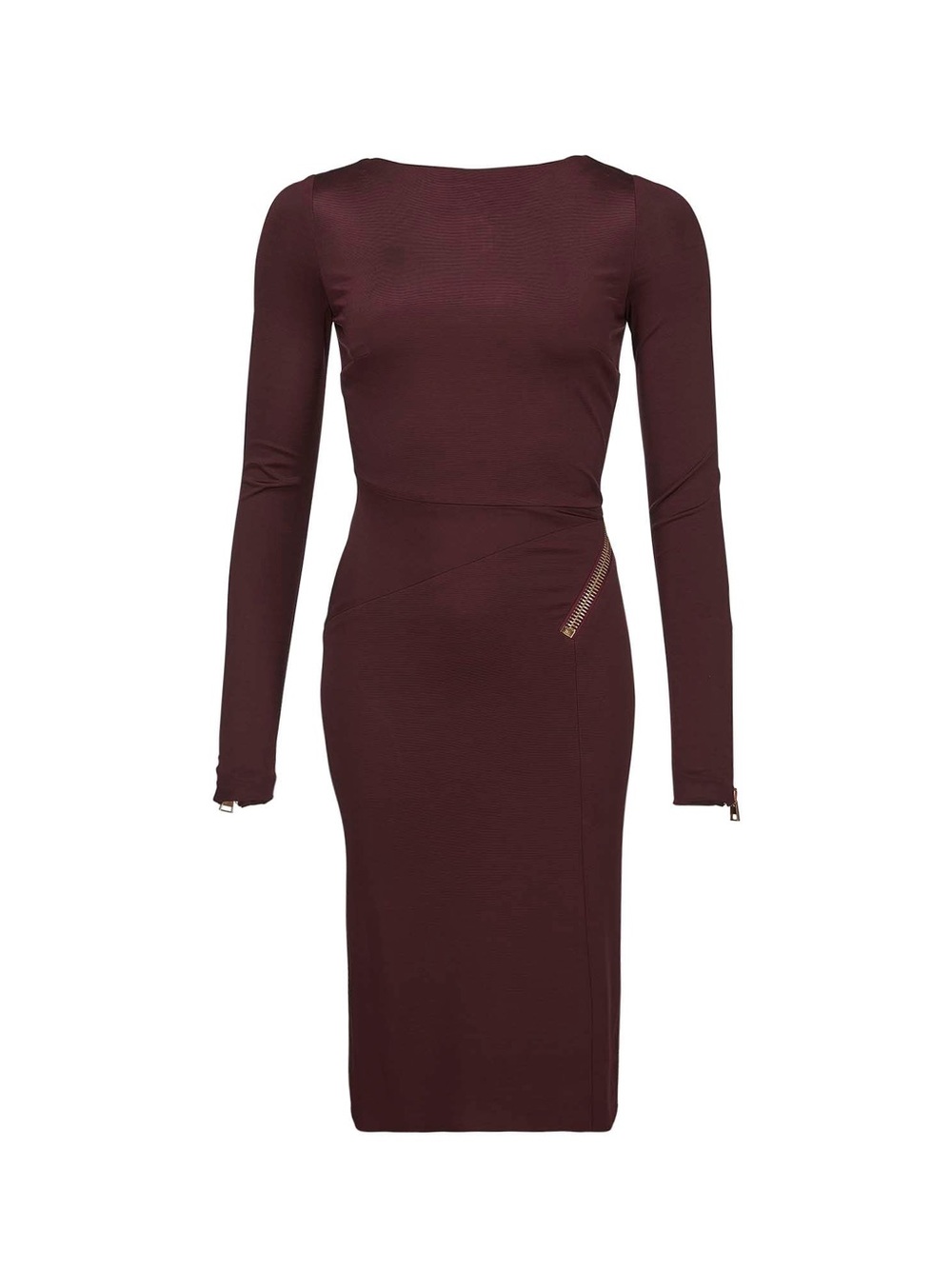 Tom Ford Bateau Neck Burgundy Cocktail Dress EU 38